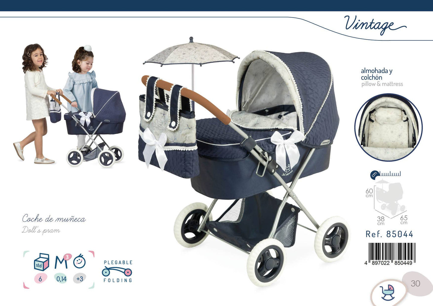 OPVOUWBARE POPPENWAGEN MET PARAPLU