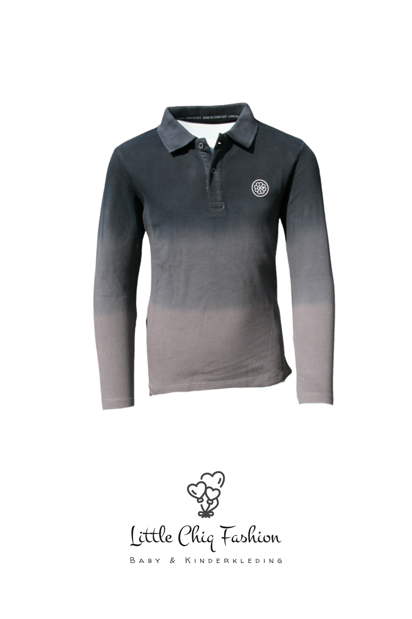 LewyLou NO4 Polo zwart met taupe