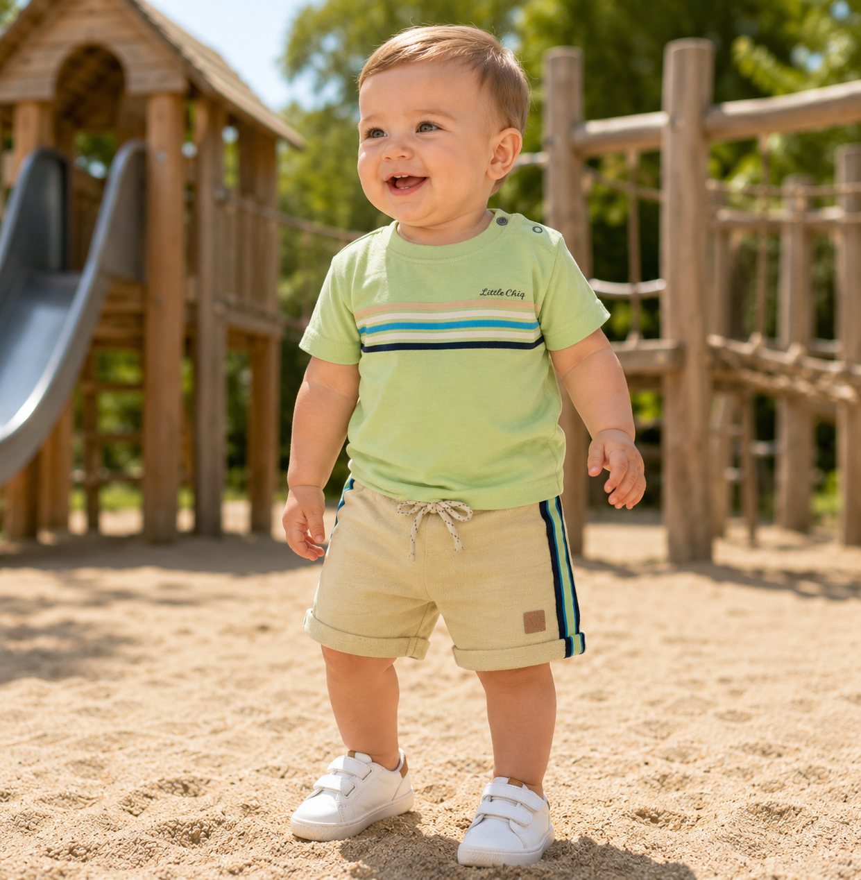 Baby T-shirt "Butterfly" (Striped Detail)