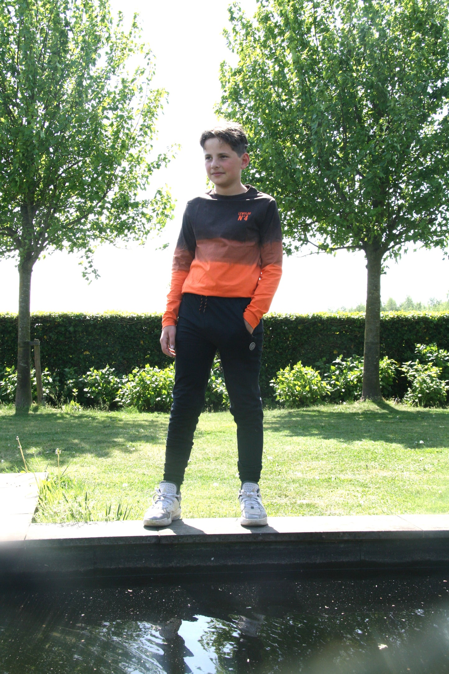 LewyLou NO4 Longleeve zwart - oranje