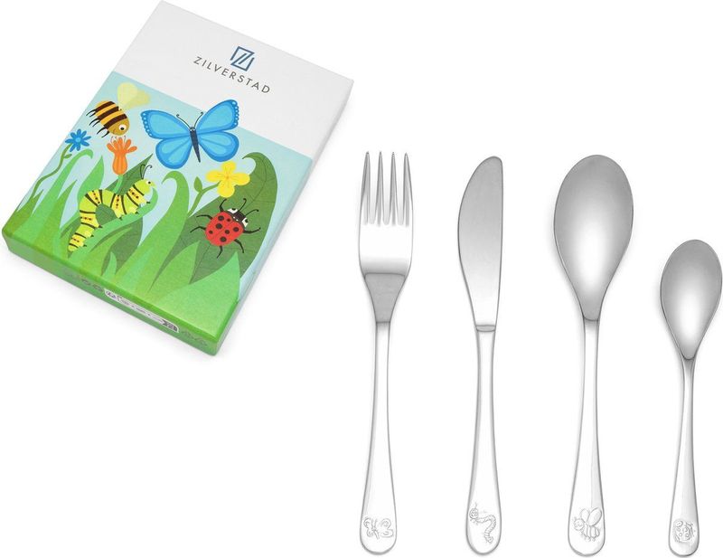 Kinderbestek 4-delige set Natuurvriendjes