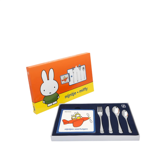 Bestekset Nijntje voertuigen 4 delig + boekje
