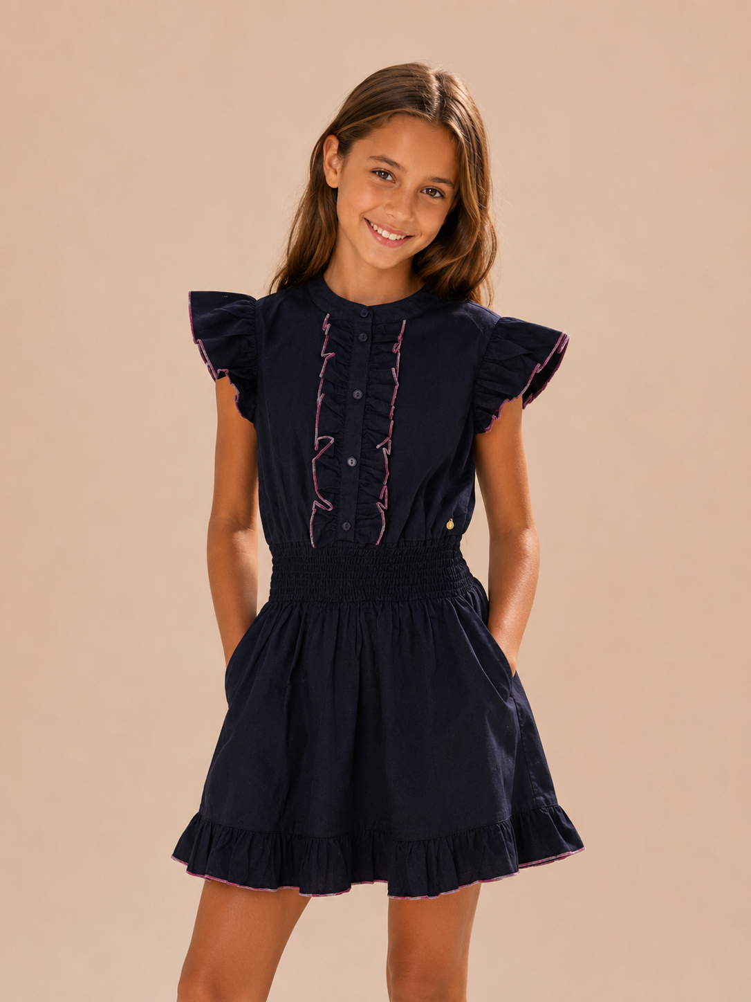 Meisjes Jurk "Mood Indigo" Donkerblauwe jurk
