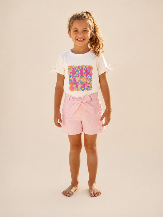 Meisjes T-shirt met LOVE print "Snow White"