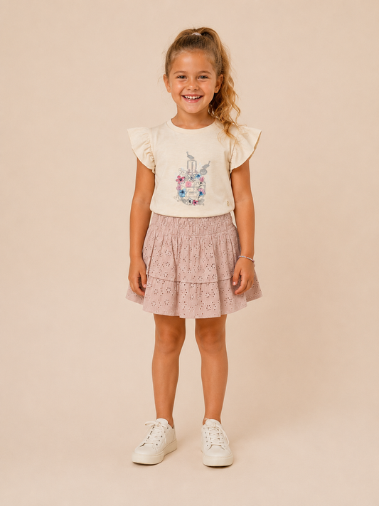 Funkle T-shirt Buttercream – Lycra Slub Jersey – Luxe Baby- & Kinderkleding