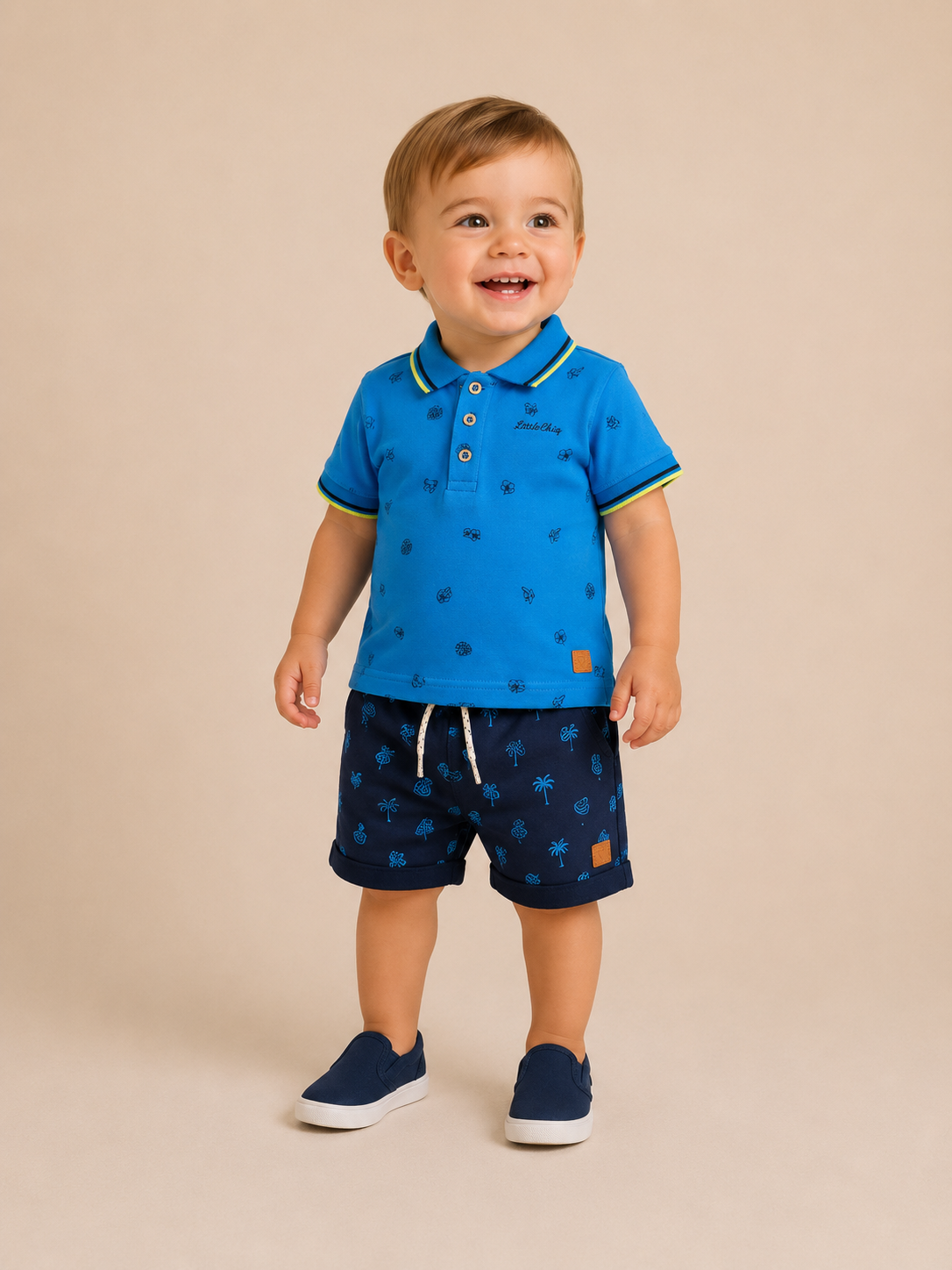 Baby Shorts "Blue Nights" (Shark/Fish Print)