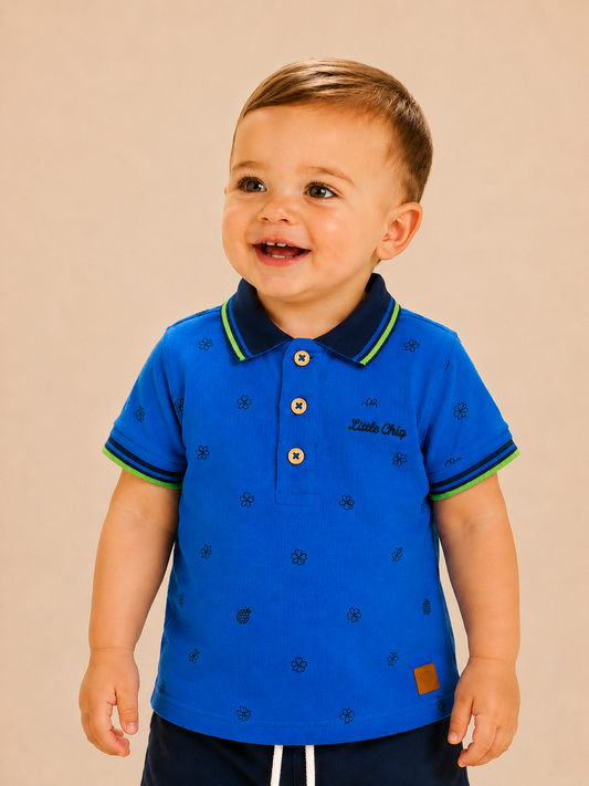 Baby Polo "Malibu Blue" (Lycra Piqué)