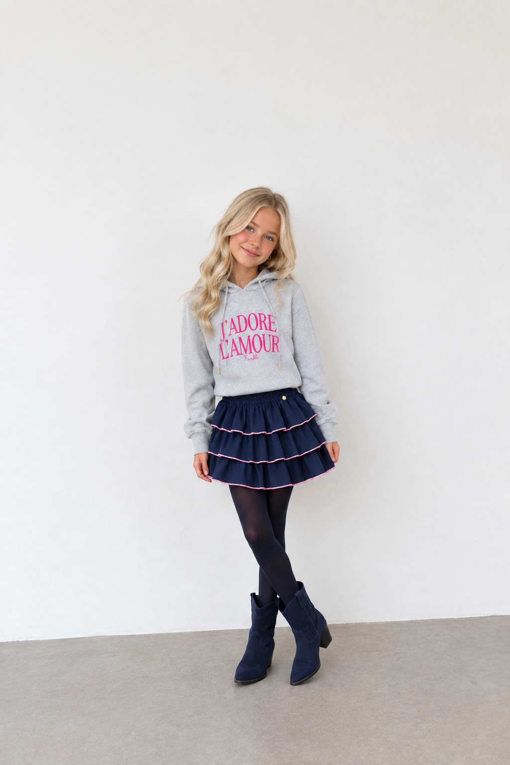 Meisjes Hoodie "Grey Mele" (Slub Sweat)