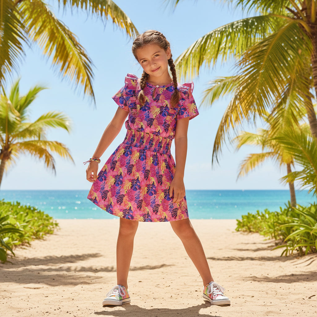 Funkle Jurk Orchid Petal – Meisjes jurk – Luxe Kinderkleding