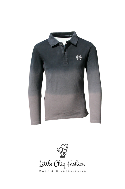 LewyLou NO4 Polo zwart met taupe