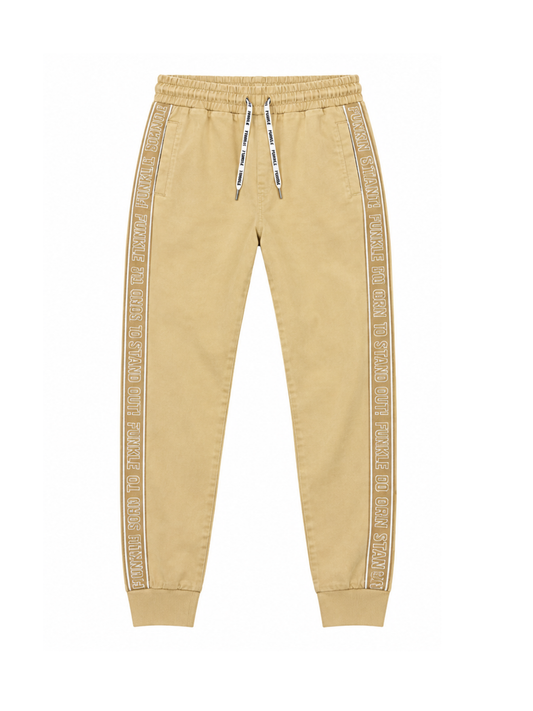 Funkle Jongens Jogger – Beige met Zijstreep
