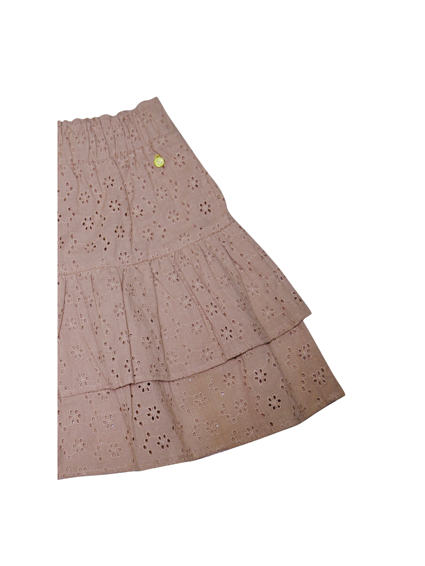 Funkle Skirt Warm Taupe – Cotton Broderie – High-End Kids Fashion