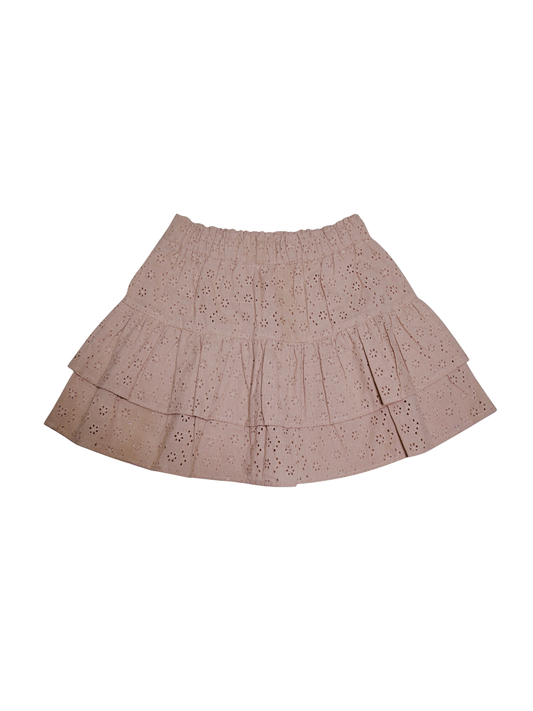 Funkle Skirt Warm Taupe – Cotton Broderie – High-End Kids Fashion