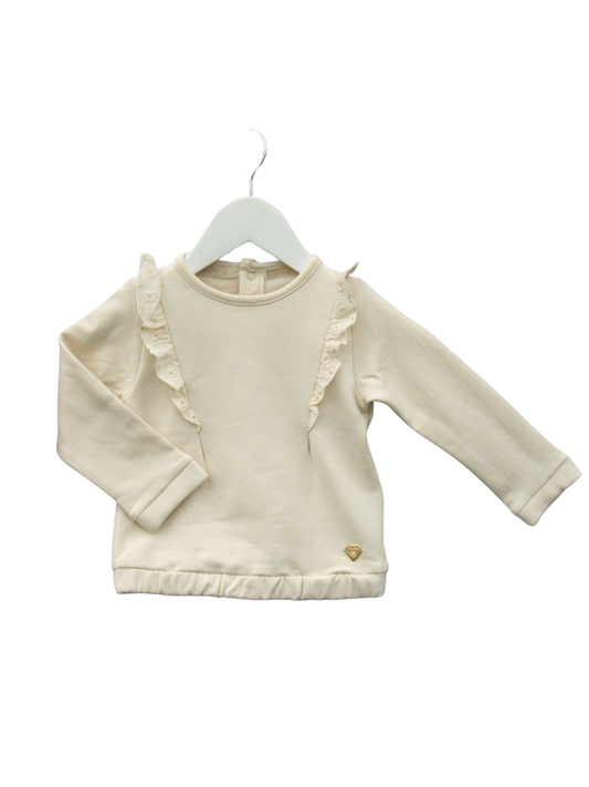 Little Chiq Babysweater met Ruffles – Premium Slub Sweat – Luxe Babykleding