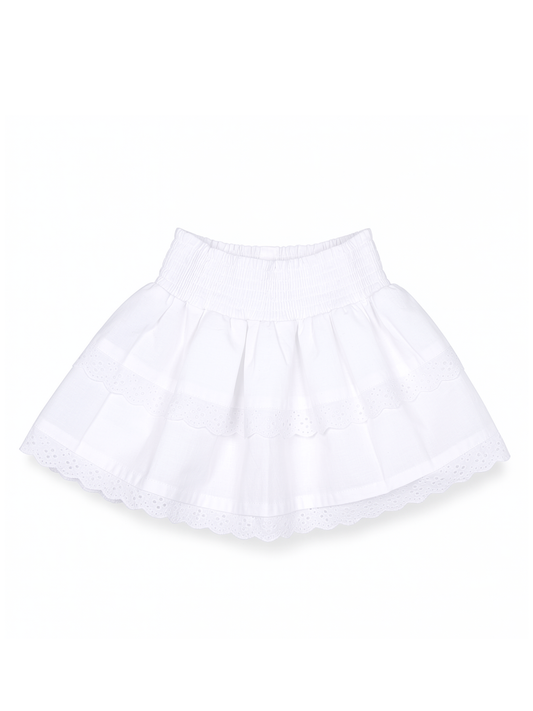 Meisjes Rok "Snow White" Witte rok met broderie