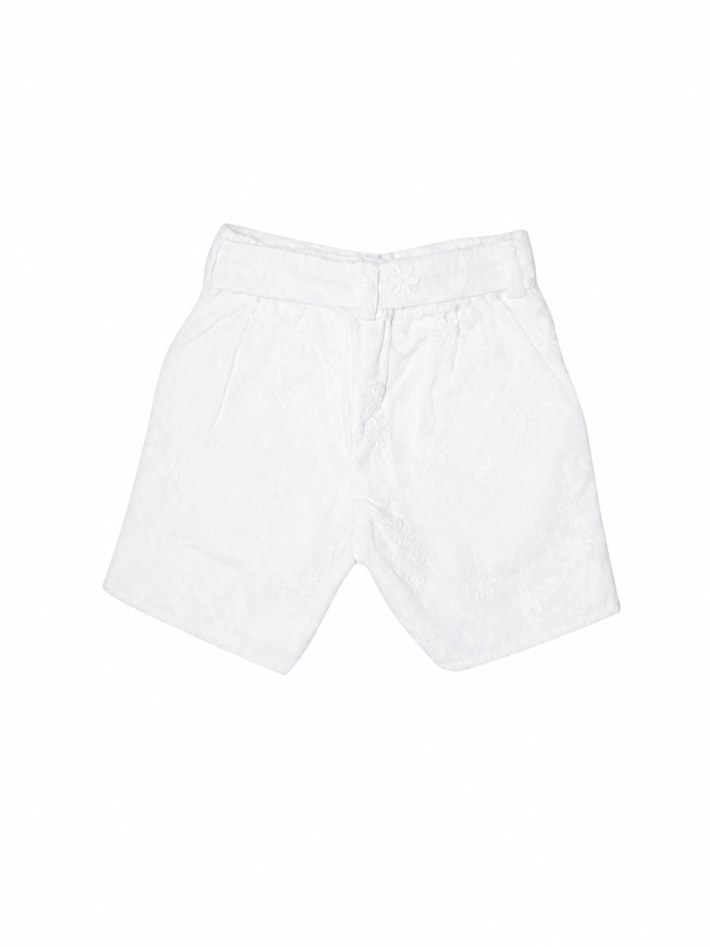 Meisjes Short "Snow White" (Cotton Broderie met 3D Flower)