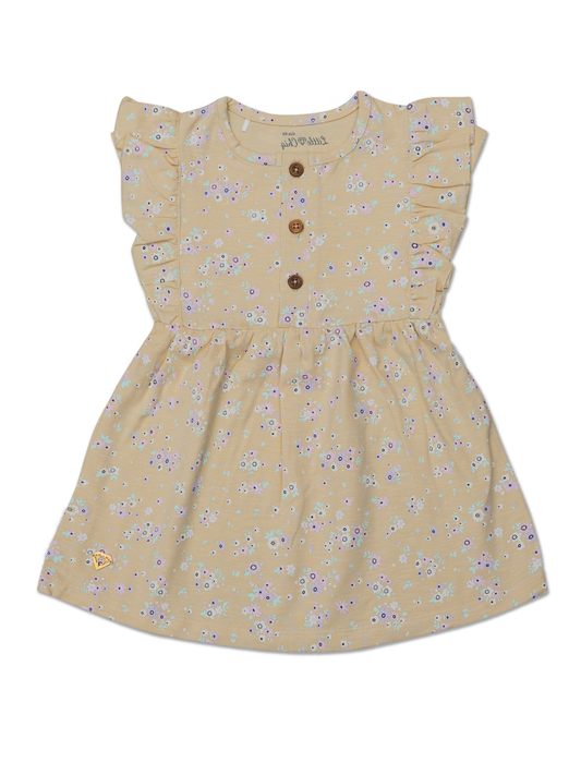 Luxe Baby Jurkje Zand met Vlindermouwen