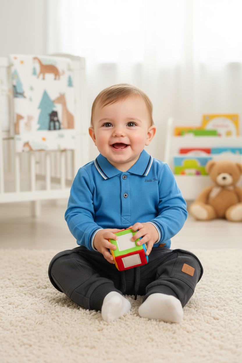 Little Chiq Baby Polo blauw