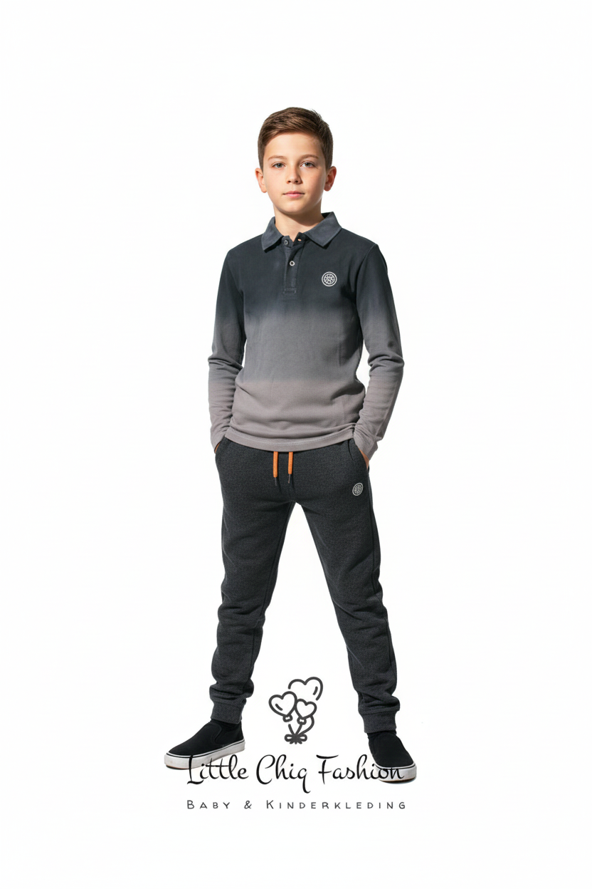 LewyLou NO4 Polo zwart met taupe