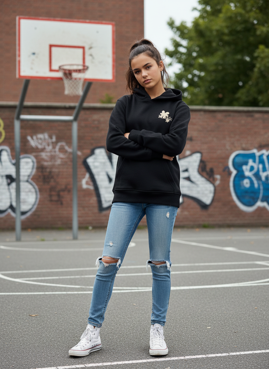 Funkle Girls - Zwarte Meisjes Hoodie