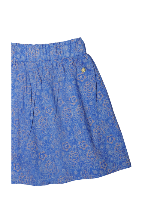 Funkle Skirt French Blue – Cotton Poplin AOP – Exclusieve Meisjesmode