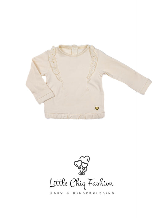 Little Chiq Babysweater met Ruffles – Premium Slub Sweat – Luxe Babykleding